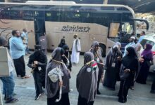 وصول  (٧٦٧) حاج وحاجه من  البحر الاحمر إلي المشاعر بصعيد (عرفات ) وفق خطة تفويج وترحيل محكم