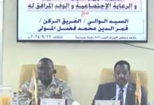 وزير الموارد البشرية و الرعاية الإجتماعية يلتقي والي ولاية النيل الابيض