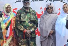 وزير المالية يخاطب الوقفة النسائية لدعم الفاشر